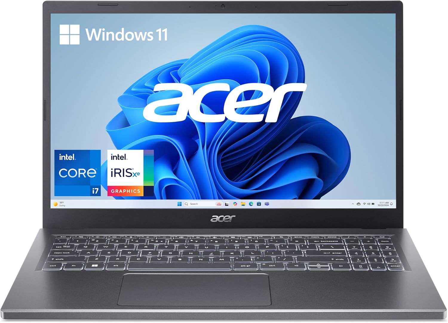 71JJlkLRNYL._AC_SL1500_.jpg ايسر لابتوب اسباير 5 15 رفيع بشاشة 15.6 انش FHD IPS تعمل باللمس 1920×1080 ومعالج انتل كور i7-1355U وبطاقة رسومات انتل ايرس Xe وذاكرة LPDDR5 سعة 16GB وSSD الجيل الرابع 512GB وواي فاي 6E 802.11ax وكيبورد باضاءة خلفية
