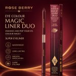 ⁦Rose Berry - Eyeliner, Eye Colour Magic Liner Duo, Waterproof, Dual Ended Eyeliner Pencil With Two Tips, Smooth Glide Makeup Pen, For Defined Lines, Model - RB-GE1229 (Matte M09 & Metallic M10)⁩ - الصورة ⁦3⁩