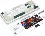 ⁦لوحة مفاتيح ميكانيكية K734WCG-RGB-PRO، 81 مفتاح من ريدراجون، إضاءة خلفية ار جي بي، وضع ثلاثي، أبيض مع لمسات خضراء⁩ - الصورة ⁦9⁩