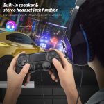 ⁦وحدة تحكم ألعاب لاسلكية متوافقة مع ذراع تحكم P-4 مع مقبس صوت، لوحة تحكم لاسلكية متوافقة مع محركات P-4 / برو / سليم المدمجة وأجهزة استشعار جيروسكو، بطارية قابلة للشحن 1000 مللي أمبير في الساعة (أسود)⁩ - الصورة ⁦5⁩