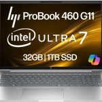 لاب توب بروبوك 460 G11 للأعمال 16 بوصة FHD انتل كور الترا 7 155U، رام 32 جيجا DDR5، ذاكرة مستديمة 1TB، واي فاي 6E، RJ-45، كاميرا ويب، كيبورد بإضاءة خلفية، ويندوز 11برو، بلاستيك فضي بايك من اتش بي