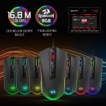 ماوس ألعاب M711 من ريدراجون، ماوس سلكي، 7 أزرار قابلة للبرمجة، ماوس إضاءة RGB قابل للتخصيص، بدقة 10000 نقطة لكل 2.54 سم، ماوس مريح، ماوس خفيف الوزن، للابتوب والكمبيوتر المكتبي (أسود | 16.8 مليون لون ار جي بي، 7 أزرار قابلة للبرمجة، نقطة لكل بوصة قابلة للتعديل، مقبض مريح، مستشعر بصري دقيق - الصورة 4