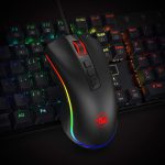 ماوس ألعاب M711 من ريدراجون، ماوس سلكي، 7 أزرار قابلة للبرمجة، ماوس إضاءة RGB قابل للتخصيص، بدقة 10000 نقطة لكل 2.54 سم، ماوس مريح، ماوس خفيف الوزن، للابتوب والكمبيوتر المكتبي (أسود | 16.8 مليون لون ار جي بي، 7 أزرار قابلة للبرمجة، نقطة لكل بوصة قابلة للتعديل، مقبض مريح، مستشعر بصري دقيق - الصورة 5