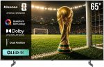 هايسينس تلفزيون ذكي 65 بوصة QLED 4K VIDAA، دولبي فيجن اتموس، ترقية الذكاء الاصطناعي 4K، وضع اللعب بلس، تحكم صوتي، اسود - 65Q6N (تركيب مجاني)