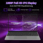 ⁦لاب توب 15.6 بوصة دقة FHD 1080 بمعالج سيليرون N95 رباعي نواة 3.4GHz ذاكرة رام 16GB DDR4 و1TB SSD، بطارية 44 وات/س، واي فاي 2.4 جيجا، ويب كام، لوحة مفاتيح (دعم العربية غير مؤكد) USB3.0، فضي من موليجار⁩ - الصورة ⁦4⁩