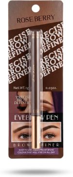 ⁦Rose Berry Eyebrow Pen Precise Brow Definer, 1g, 02 Dark | All-Day Wear, Fine Tip Applicator⁩ - الصورة ⁦3⁩