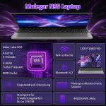 ⁦لاب توب 15.6 بوصة دقة FHD 1080 بمعالج سيليرون N95 رباعي نواة 3.4GHz ذاكرة رام 16GB DDR4 و1TB SSD، بطارية 44 وات/س، واي فاي 2.4 جيجا، ويب كام، لوحة مفاتيح (دعم العربية غير مؤكد) USB3.0، فضي من موليجار⁩ - الصورة ⁦2⁩