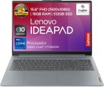 لابتوب ايديا باد سليم 3 15IRH8 | 15.6 بوصة FHD انتل كور i7-13620H 16GB RAM 512GB SSD | كاميرا صوت دولبي FHD 1080p | ويندوز 11 هوم رمادي اركتيك من لينوفو