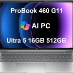لابتوب اتش بي من إنتل بشاشة 16 بوصة وذاكرة 16 جيجابايت برو بوك 460 G11 مع ذاكرة DDR5 وتخزين SSD 512 جيجابايت ومعالج كور i5 مع إضاءة خلفية وقارئ بصمة