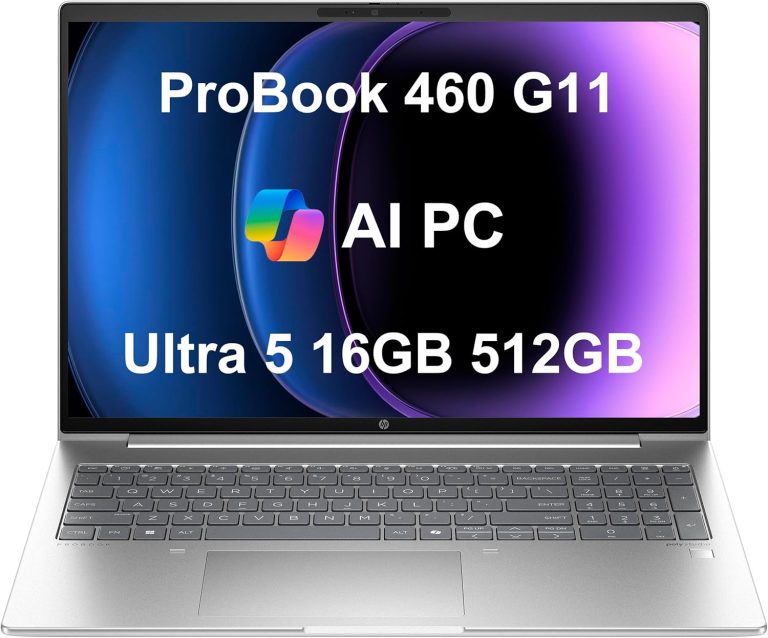 لابتوب اتش بي من إنتل بشاشة 16 بوصة وذاكرة 16 جيجابايت برو بوك 460 G11 مع ذاكرة DDR5 وتخزين SSD 512 جيجابايت ومعالج كور i5 مع إضاءة خلفية وقارئ بصمة