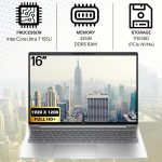 لاب توب بروبوك 460 G11 للأعمال 16 بوصة FHD انتل كور الترا 7 155U، رام 32 جيجا DDR5، ذاكرة مستديمة 1TB، واي فاي 6E، RJ-45، كاميرا ويب، كيبورد بإضاءة خلفية، ويندوز 11برو، بلاستيك فضي بايك من اتش بي - الصورة 2