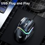 ⁦ماوس ألعاب سلكي S12 برو أبيض، ماوس ضوئي 12800 نقطة لكل بوصة مع إضاءة خلفية RGB و8 أزرار قابلة للبرمجة، يدعم تعديل الأزرار وزر إطلاق سريع من اولا⁩ - الصورة ⁦7⁩