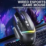 ⁦ماوس ألعاب سلكي S12 برو أبيض، ماوس ضوئي 12800 نقطة لكل بوصة مع إضاءة خلفية RGB و8 أزرار قابلة للبرمجة، يدعم تعديل الأزرار وزر إطلاق سريع من اولا⁩ - الصورة ⁦2⁩