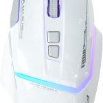 ماوس ألعاب سلكي S12 برو أبيض، ماوس ضوئي 12800 نقطة لكل بوصة مع إضاءة خلفية RGB و8 أزرار قابلة للبرمجة، يدعم تعديل الأزرار وزر إطلاق سريع من اولا