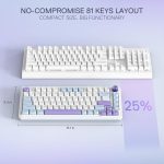⁦لوحة مفاتيح ألعاب K673 ماكس لاسلكية 75% بإضاءة ار جي بي بـ3 أوضاع و81 مفتاح بخاصية بي بي تي مدمجة مع تبديل سريع وزر تحكم مخصص وتقليل الضوضاء من 5 طبقات بمفتاح خطي من ريدراجون⁩ - الصورة ⁦3⁩