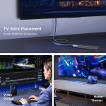 يوجرين محول كيبل وصلة HDMI 2.1 ذكر الى انثى، 8K@60Hz/4K@144Hz/2K@240Hz/1080P@240Hz/240Hz/متوافق مع فاير ستيك وشاومي ستيك وروكو وPS5 والتلفزيون ومشغل بلوراي 0.15 متر - الصورة 3