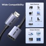 يوجرين محول كيبل وصلة HDMI 2.1 ذكر الى انثى، 8K@60Hz/4K@144Hz/2K@240Hz/1080P@240Hz/240Hz/متوافق مع فاير ستيك وشاومي ستيك وروكو وPS5 والتلفزيون ومشغل بلوراي 0.15 متر - الصورة 9